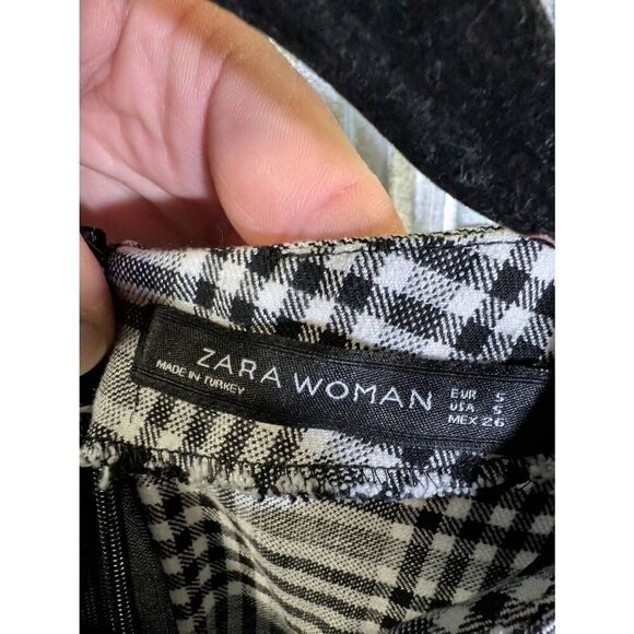 Zara Black & White Plaid Dress Women's Small - Picture 3 of 5